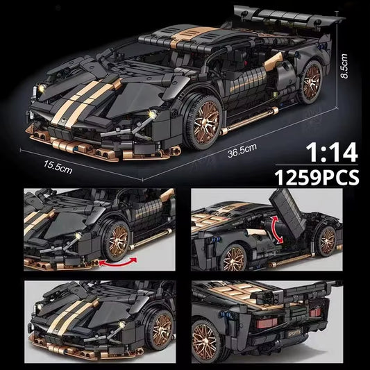 67129 Car MOC 1280Pcs Building Blocks Car and Construction Toy Adult Collectible Cars Set to Build 1:14 Scale Sports Car Model